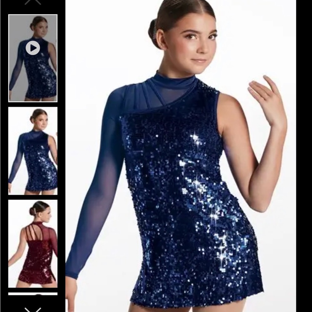 Blue Sequin Dance Dress